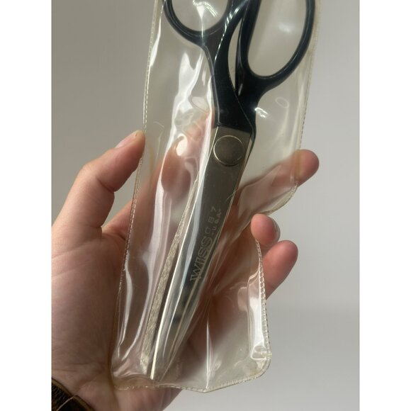 VTG 80s Wiss Pinking Shears Scissors - 7.5" Stainless Steel, Plastic Holder, USA - Picture 2 of 7